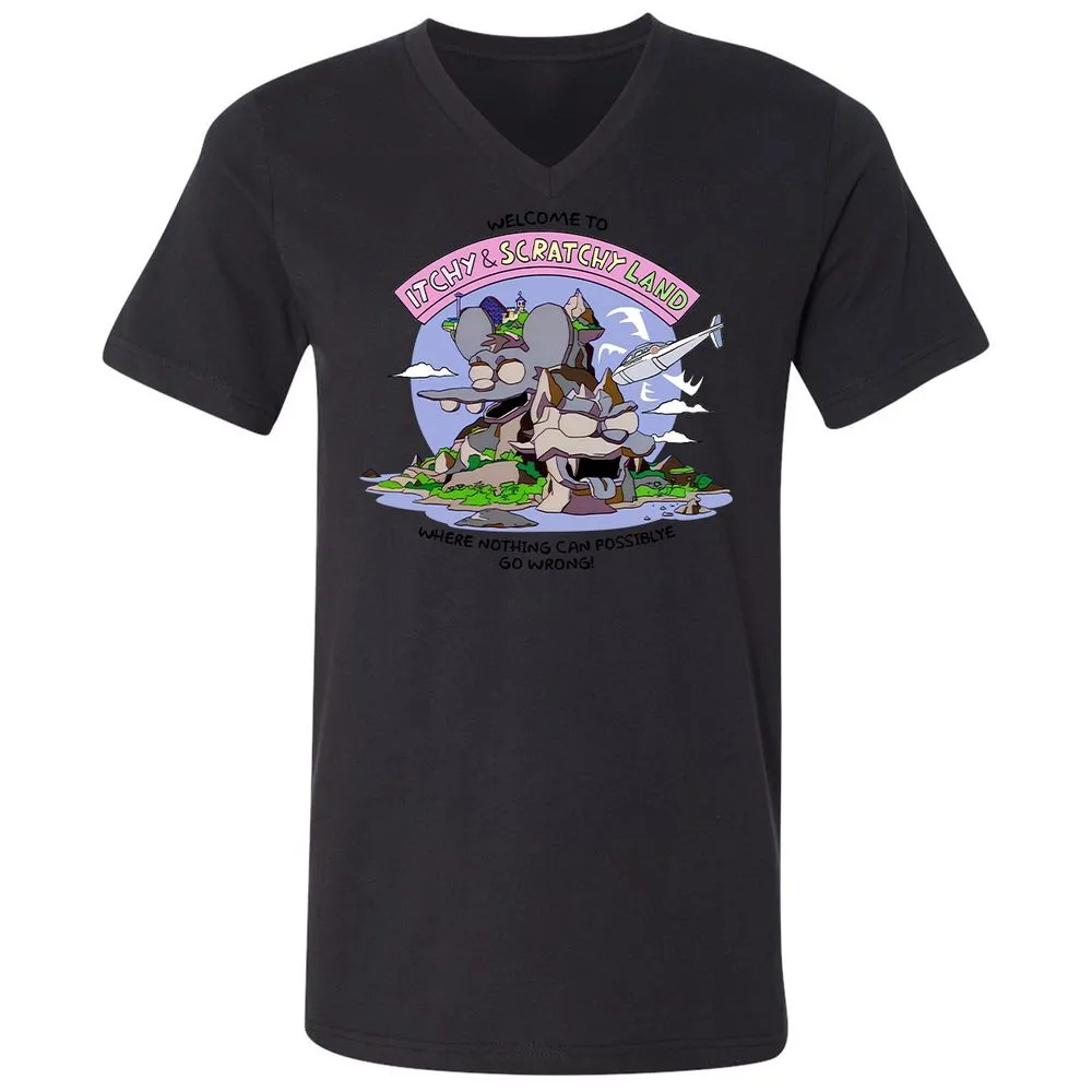 Unisex V-Neck T-Shirt - H6RRC4M5 - Black - 16