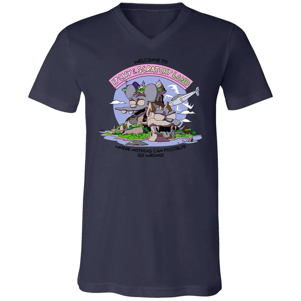 Unisex V-Neck T-Shirt - H6RRC4M5 - Navy - 9