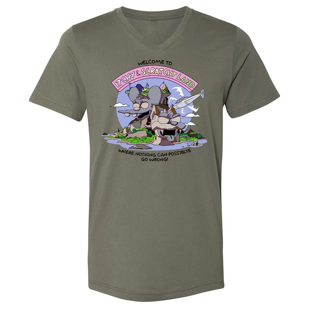 Unisex V-Neck T-Shirt - H6RRC4M5 - Military Green - 10