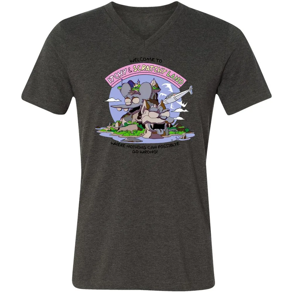 Unisex V-Neck T-Shirt - H6RRC4M5 - Dark Grey Heather - 8
