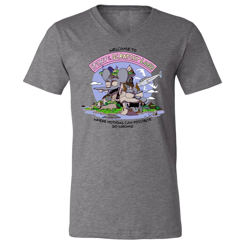 Unisex V-Neck T-Shirt - H6RRC4M5 - Deep Heather - 13