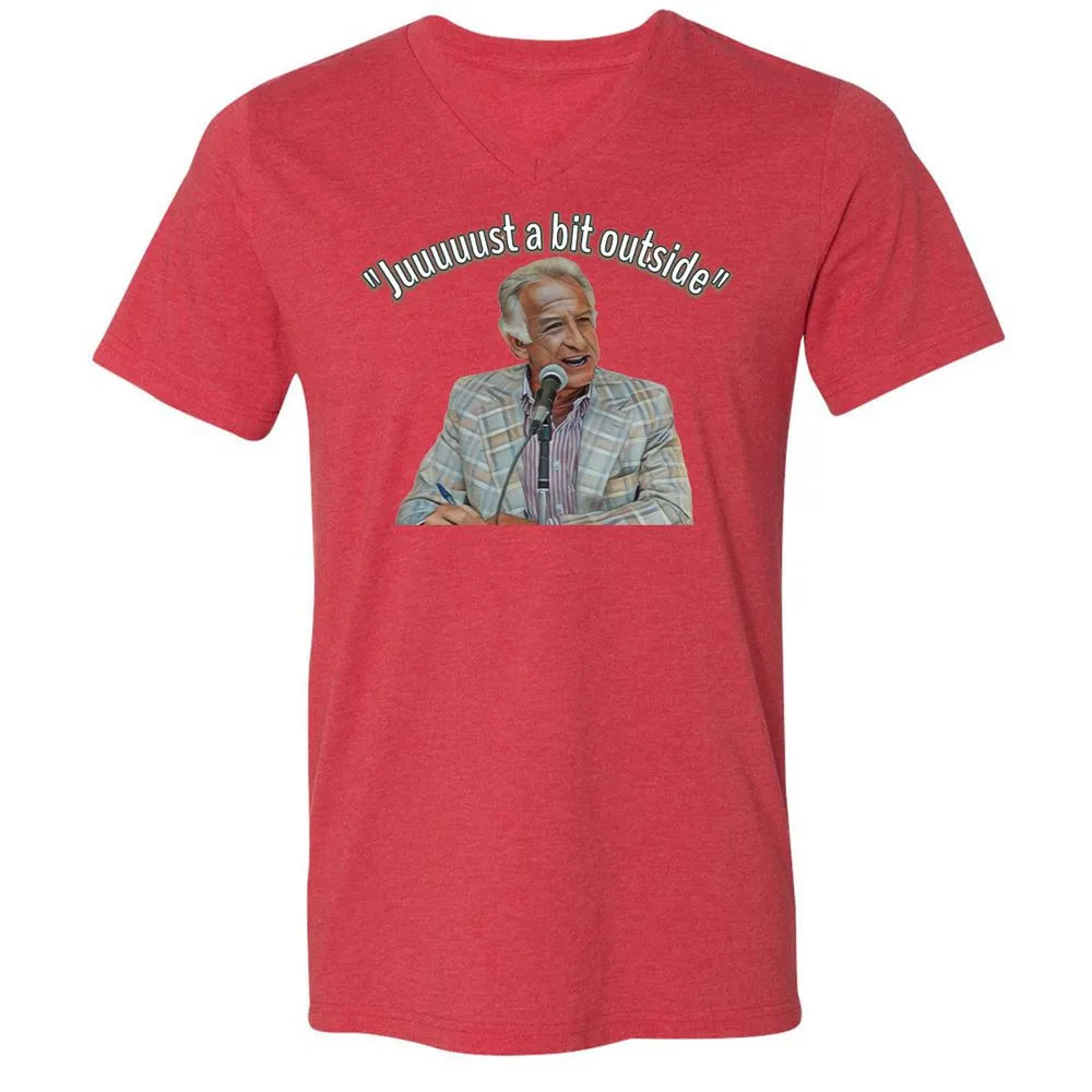 Unisex V-Neck T-Shirt - ZEHZ4F7U - Heather Red - 5