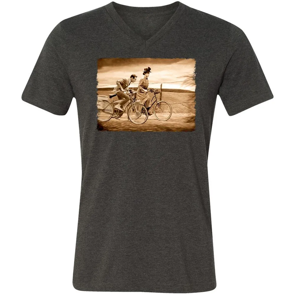 Unisex V-Neck T-Shirt - CMG53KM6 - Dark Grey Heather - 8