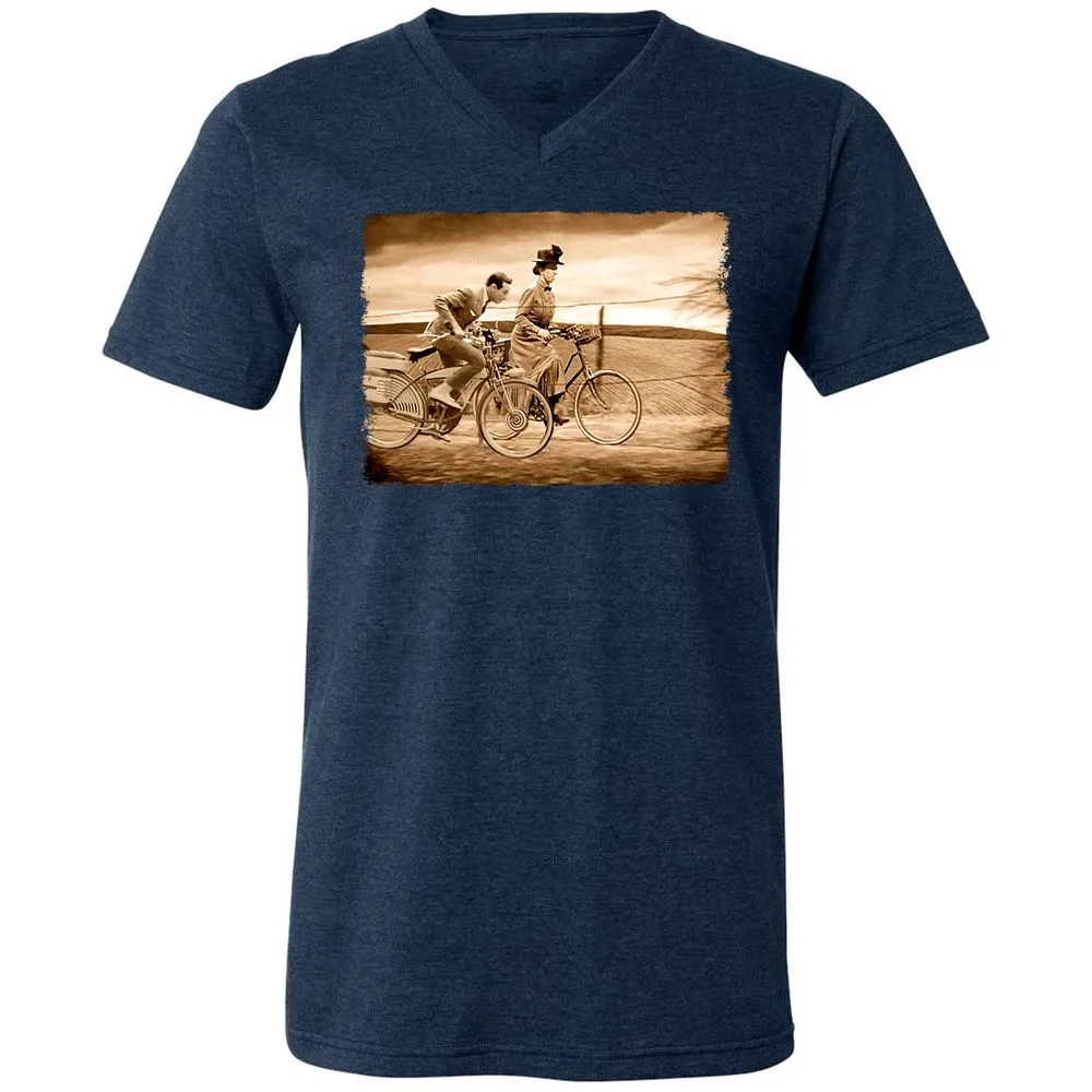 Unisex V-Neck T-Shirt - CMG53KM6 - Heather Navy - 15