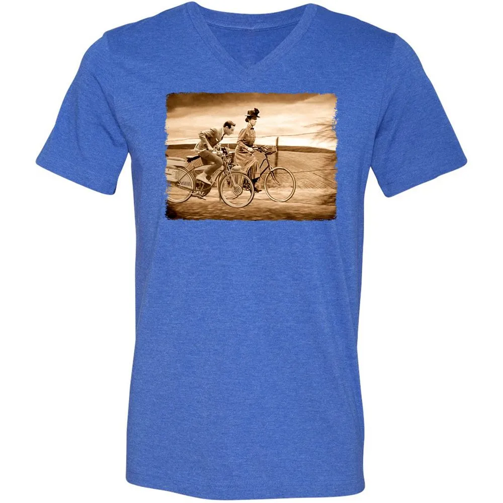 Unisex V-Neck T-Shirt - CMG53KM6 - Heather True Royal - 14