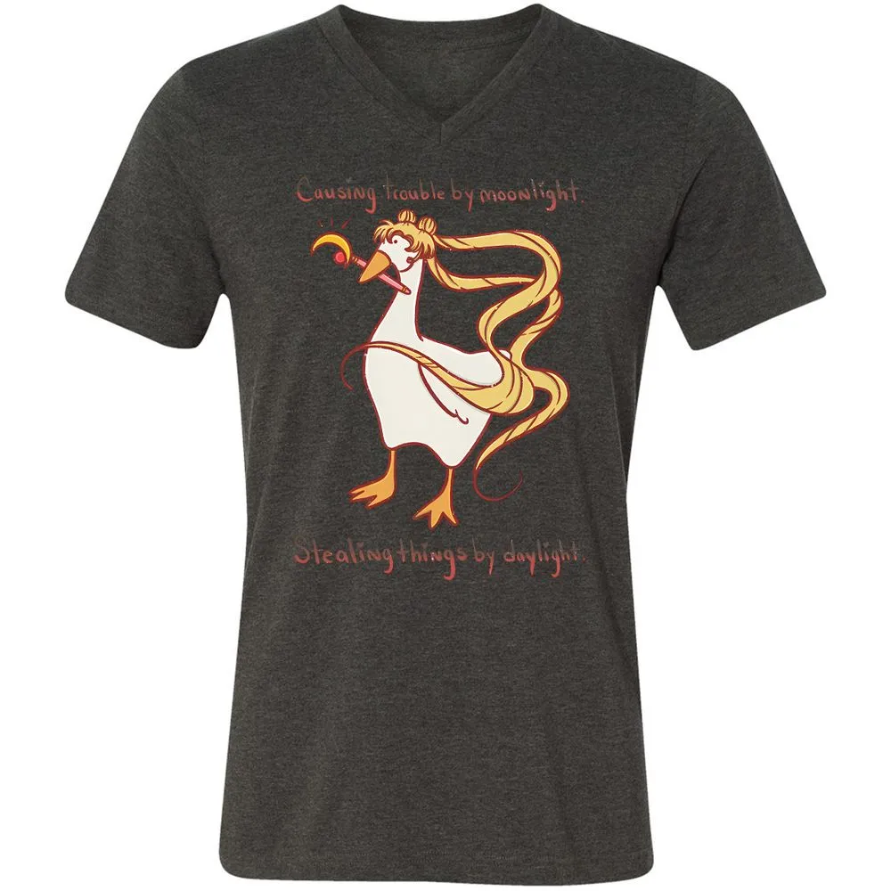Unisex V-Neck T-Shirt - ZKGMHG1G - Dark Grey Heather - 8