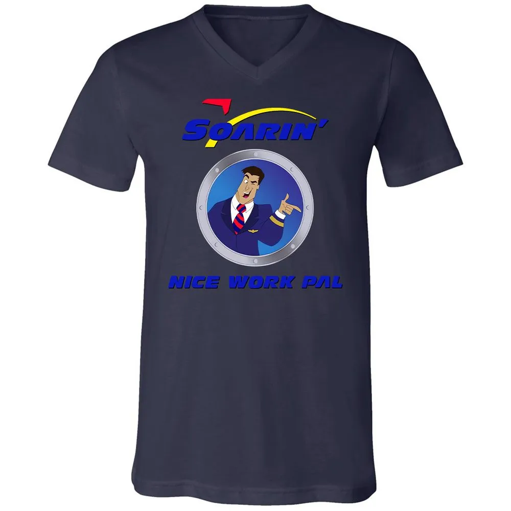 Unisex V-Neck T-Shirt - XBRFZYQP - Navy - 9