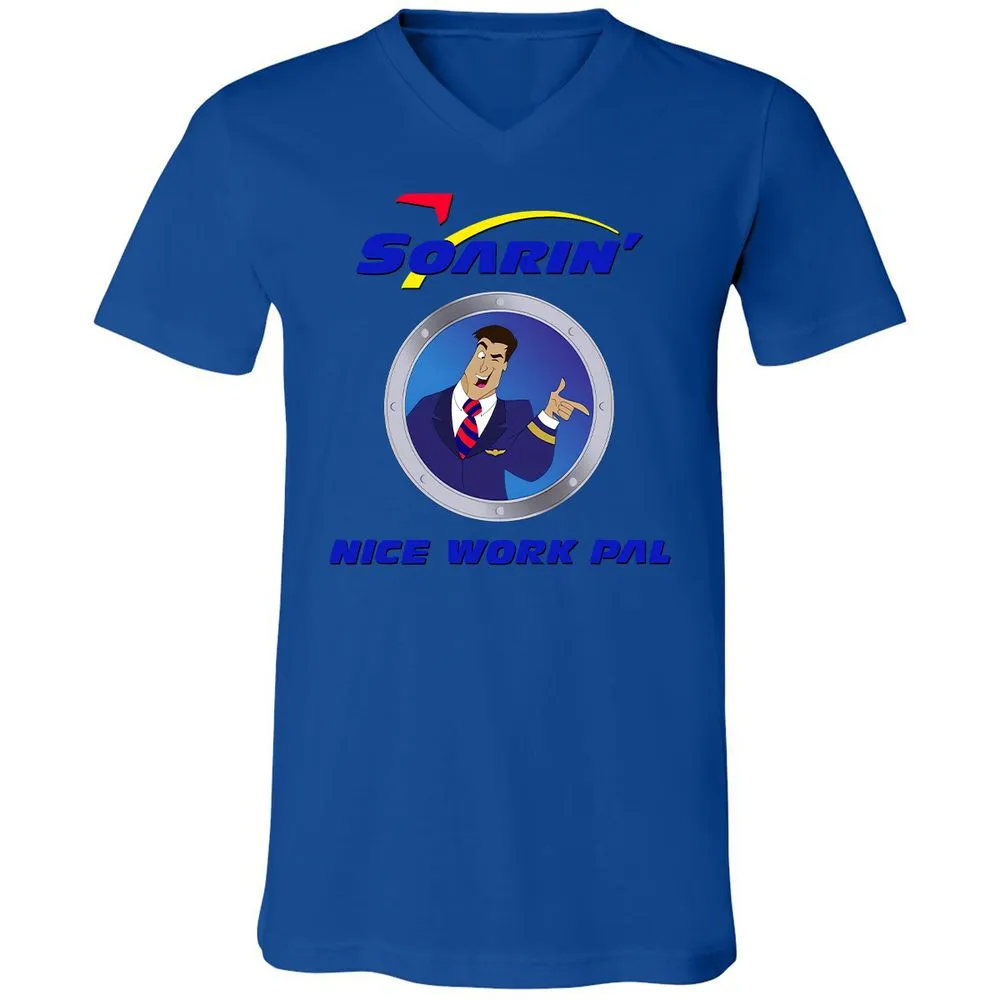 Unisex V-Neck T-Shirt - XBRFZYQP - True Royal - 4