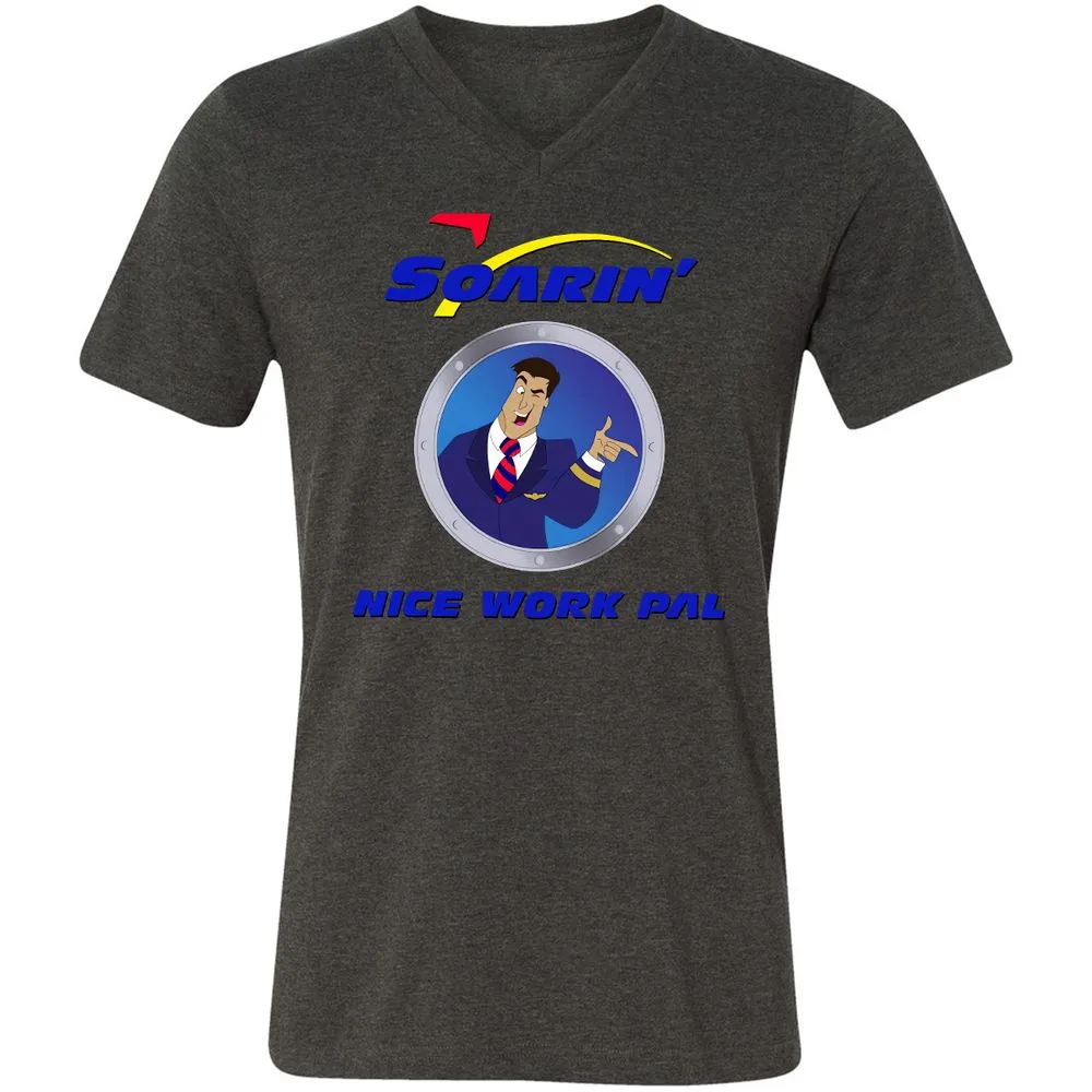 Unisex V-Neck T-Shirt - XBRFZYQP - Dark Grey Heather - 8