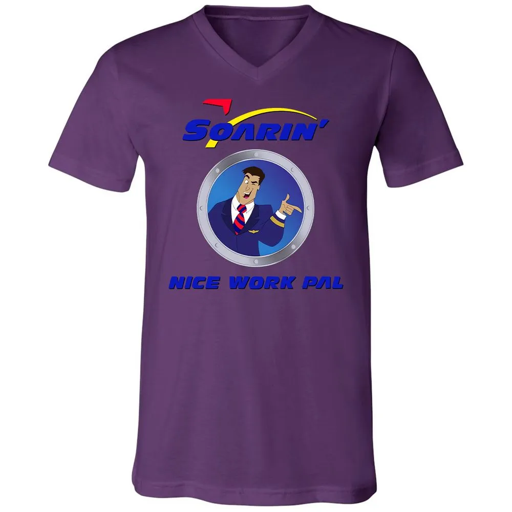 Unisex V-Neck T-Shirt - XBRFZYQP - Team Purple - 2