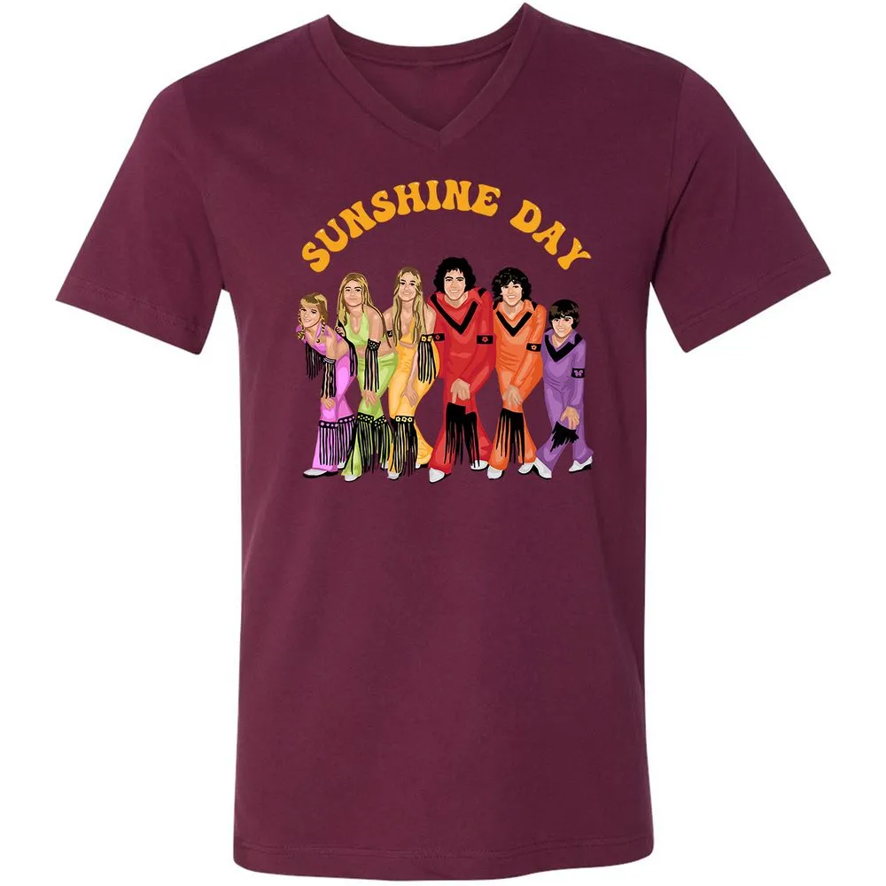 Unisex V-Neck T-Shirt - B34HVMNL - Maroon - 6