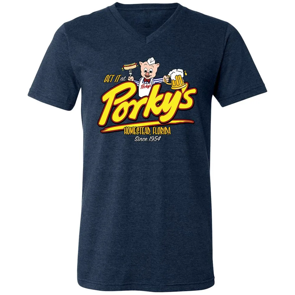 Unisex V-Neck T-Shirt - XSGT6M4Z - Heather Navy - 15