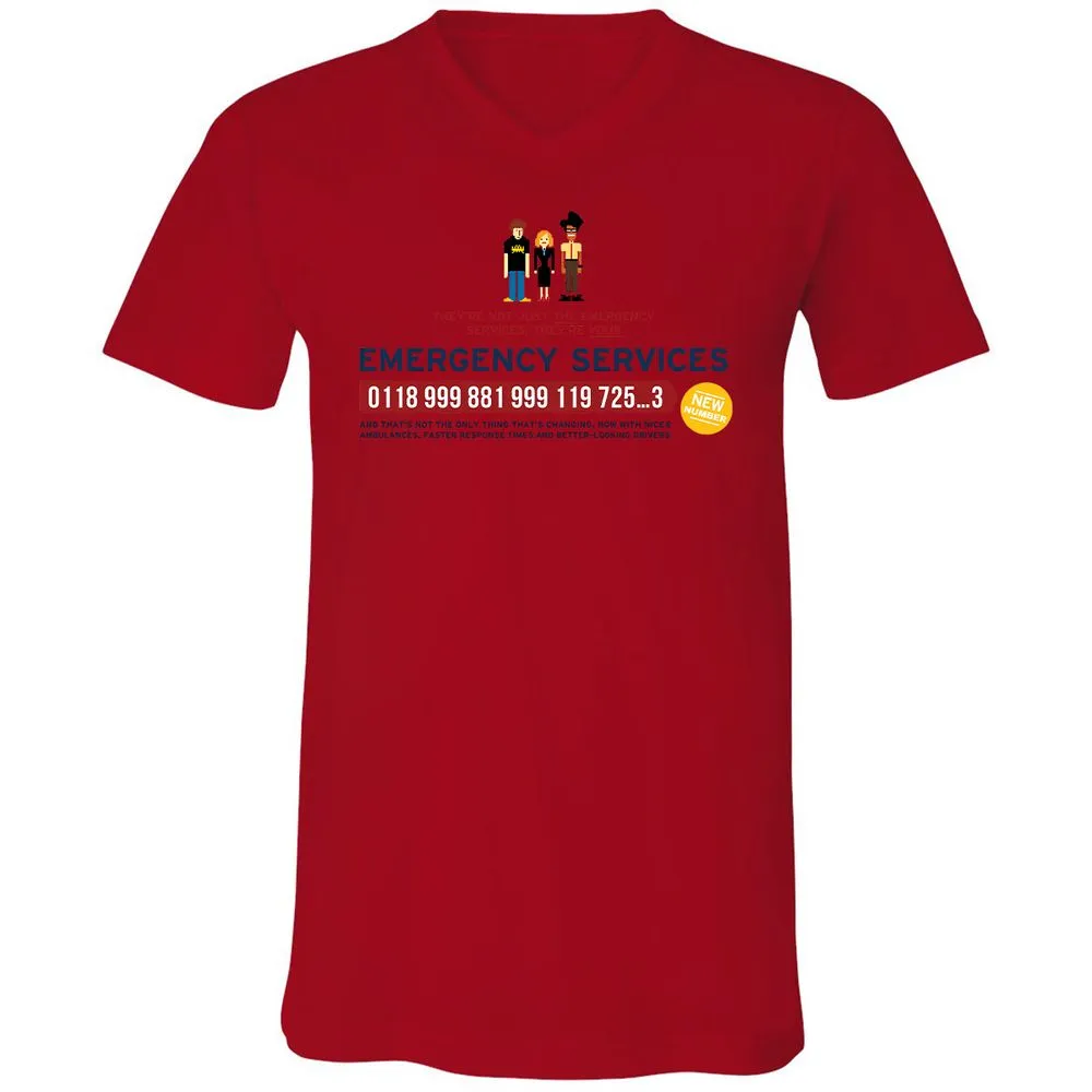 Unisex V-Neck T-Shirt - HCY3WCCL - Red - 3