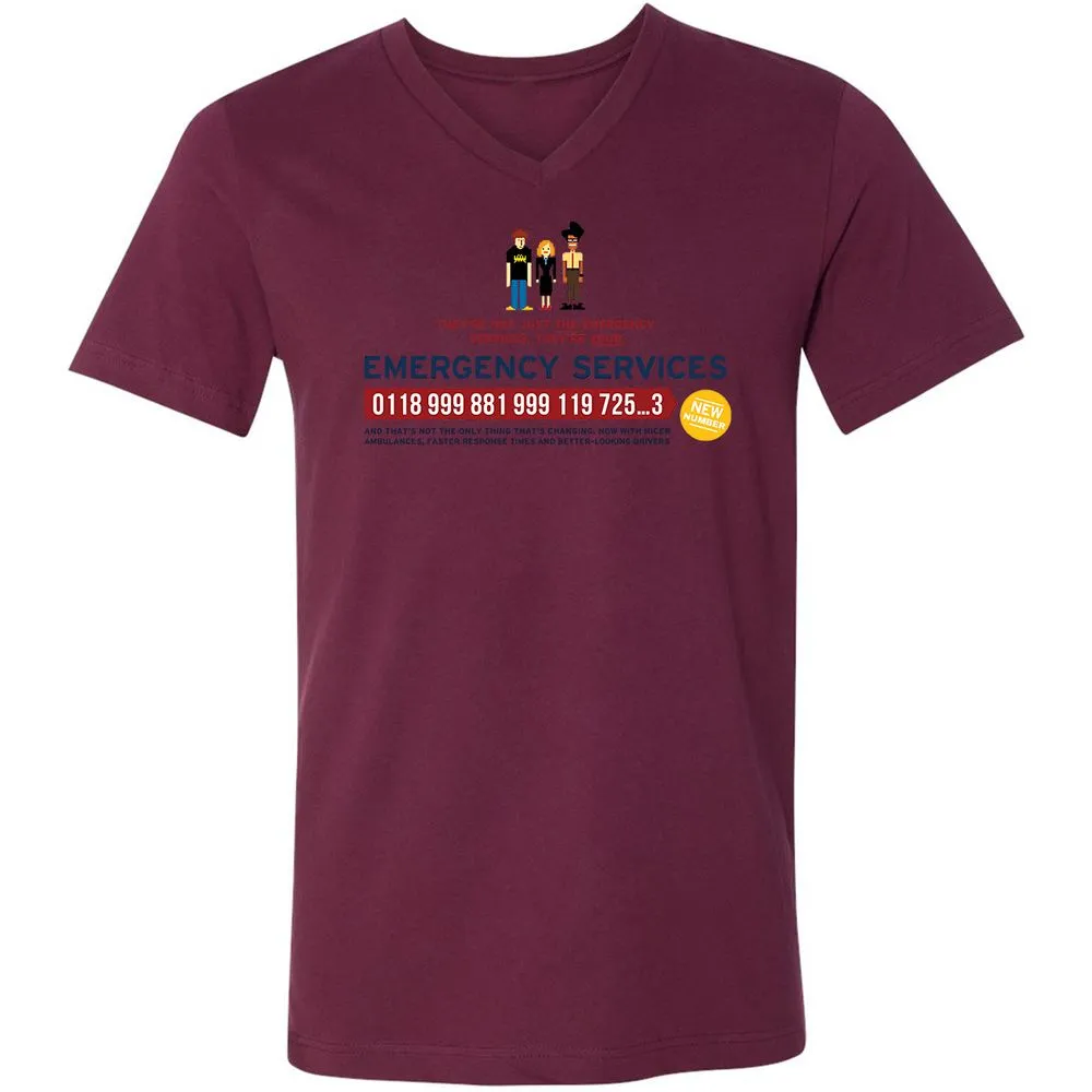 Unisex V-Neck T-Shirt - HCY3WCCL - Maroon - 6