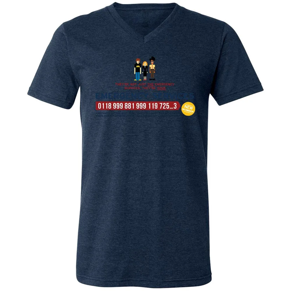 Unisex V-Neck T-Shirt - HCY3WCCL - Heather Navy - 15