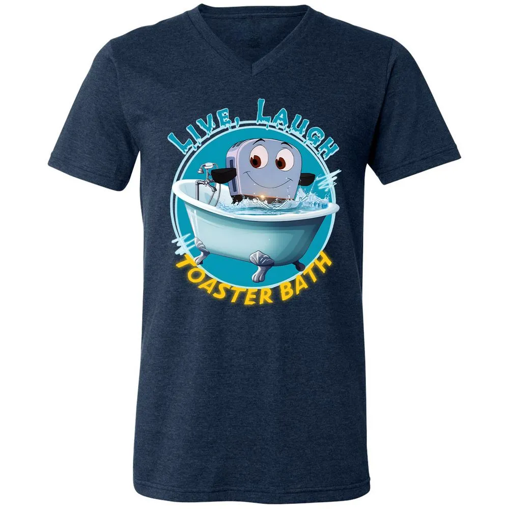 Unisex V-Neck T-Shirt - J9FXSJQ9 - Heather Navy - 15