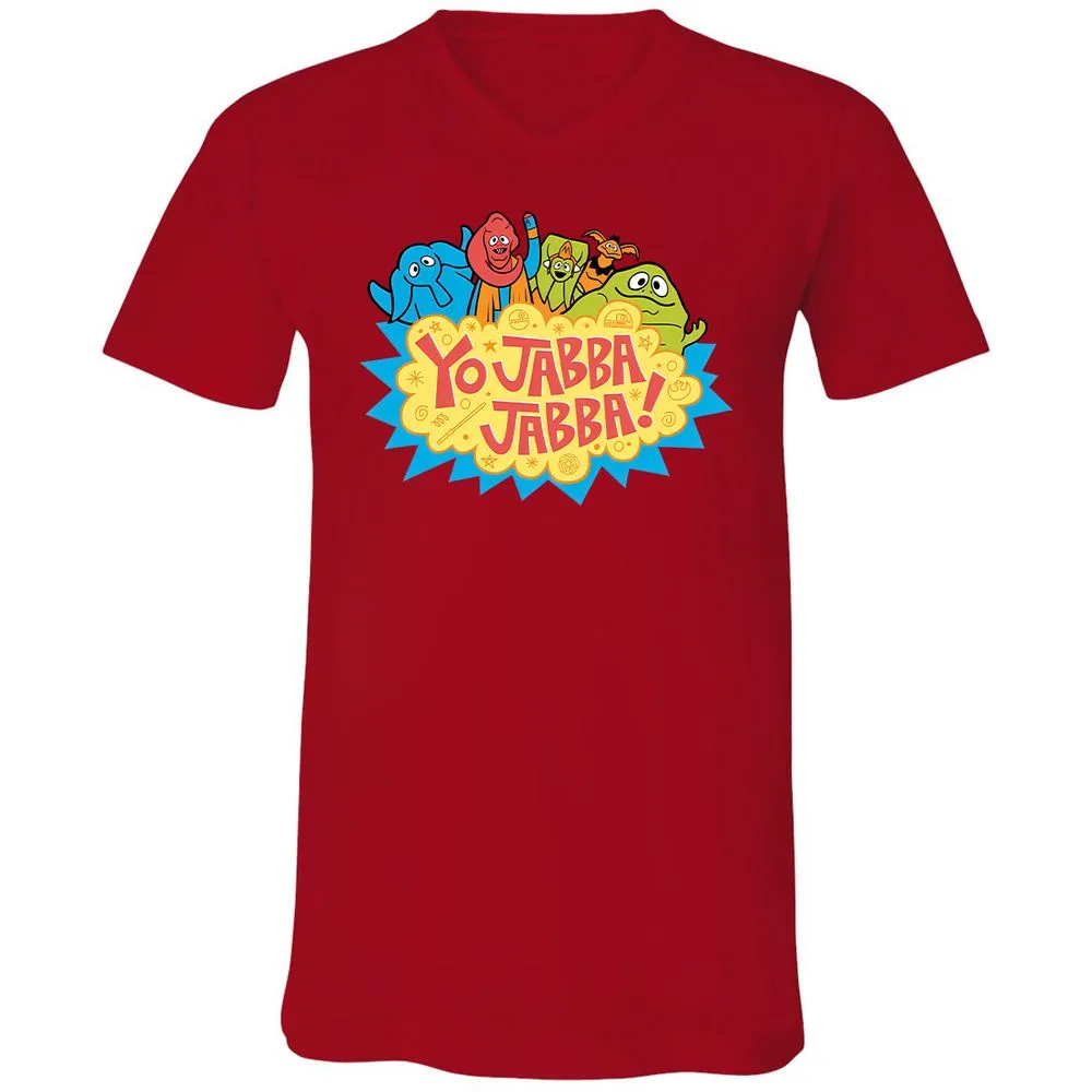 Unisex V-Neck T-Shirt - Q1DNC96N - Red - 3