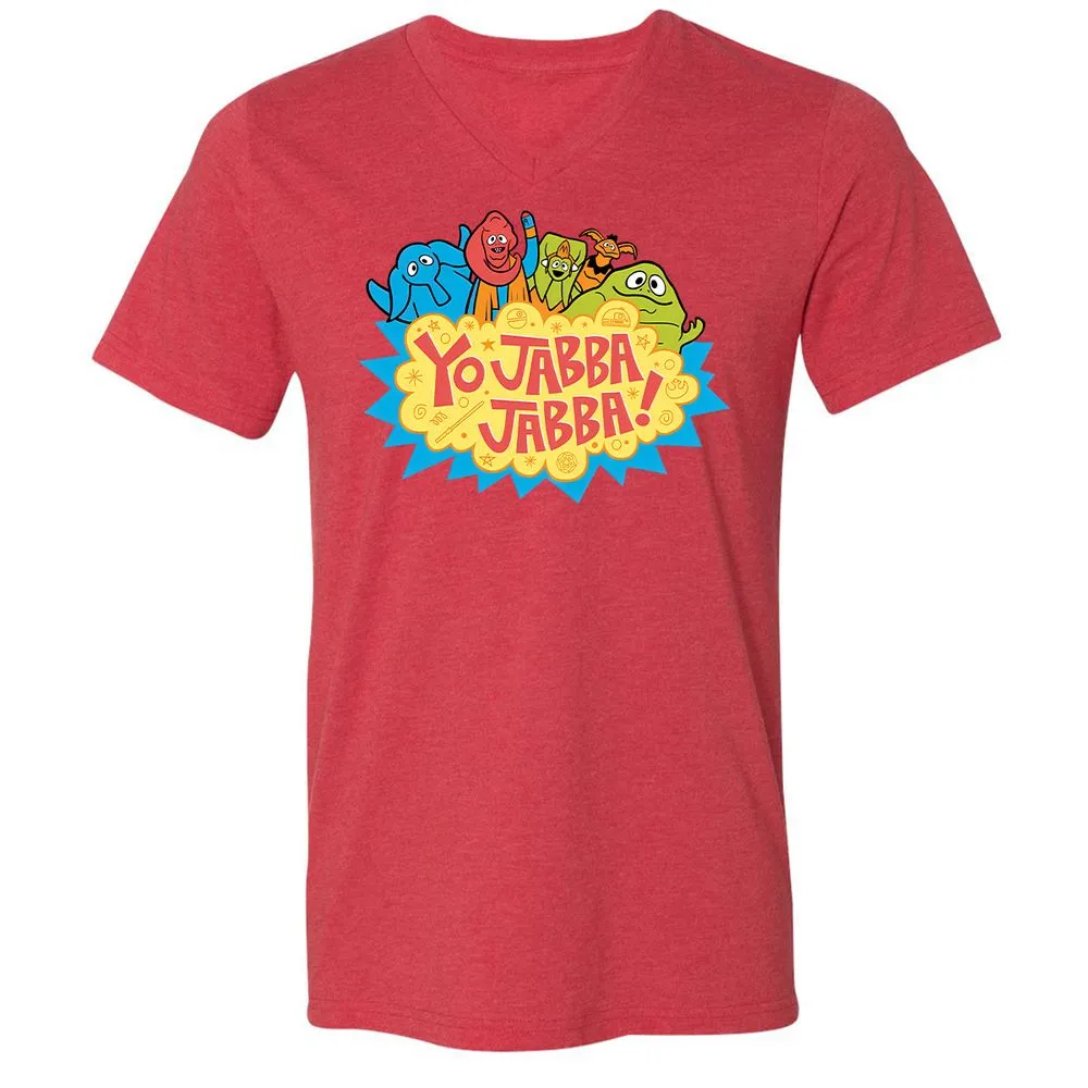 Unisex V-Neck T-Shirt - Q1DNC96N - Heather Red - 5