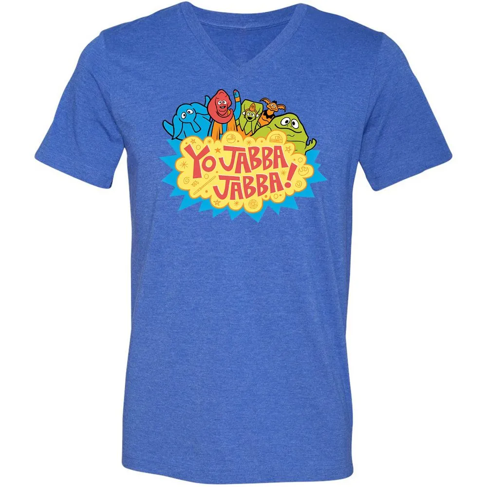Unisex V-Neck T-Shirt - Q1DNC96N - Heather True Royal - 14