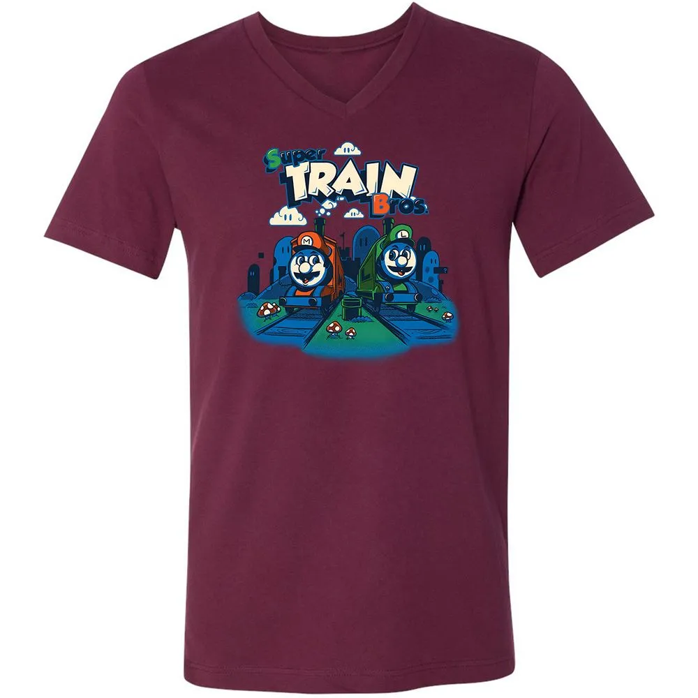 Unisex V-Neck T-Shirt - 3Z8ULW36 - Maroon - 6