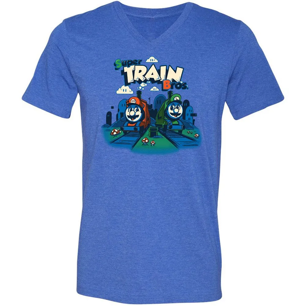 Unisex V-Neck T-Shirt - 3Z8ULW36 - Heather True Royal - 14