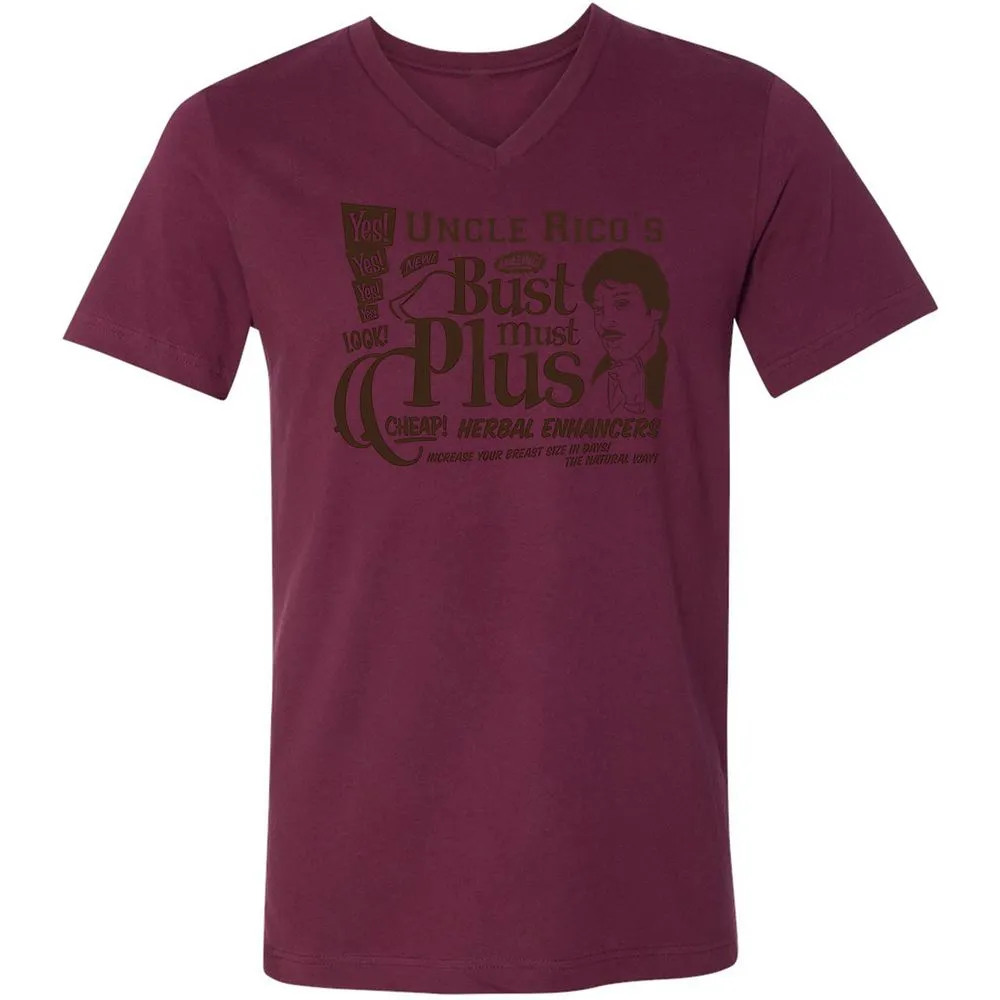 Unisex V-Neck T-Shirt - HGAUQ1ZV - Maroon - 6