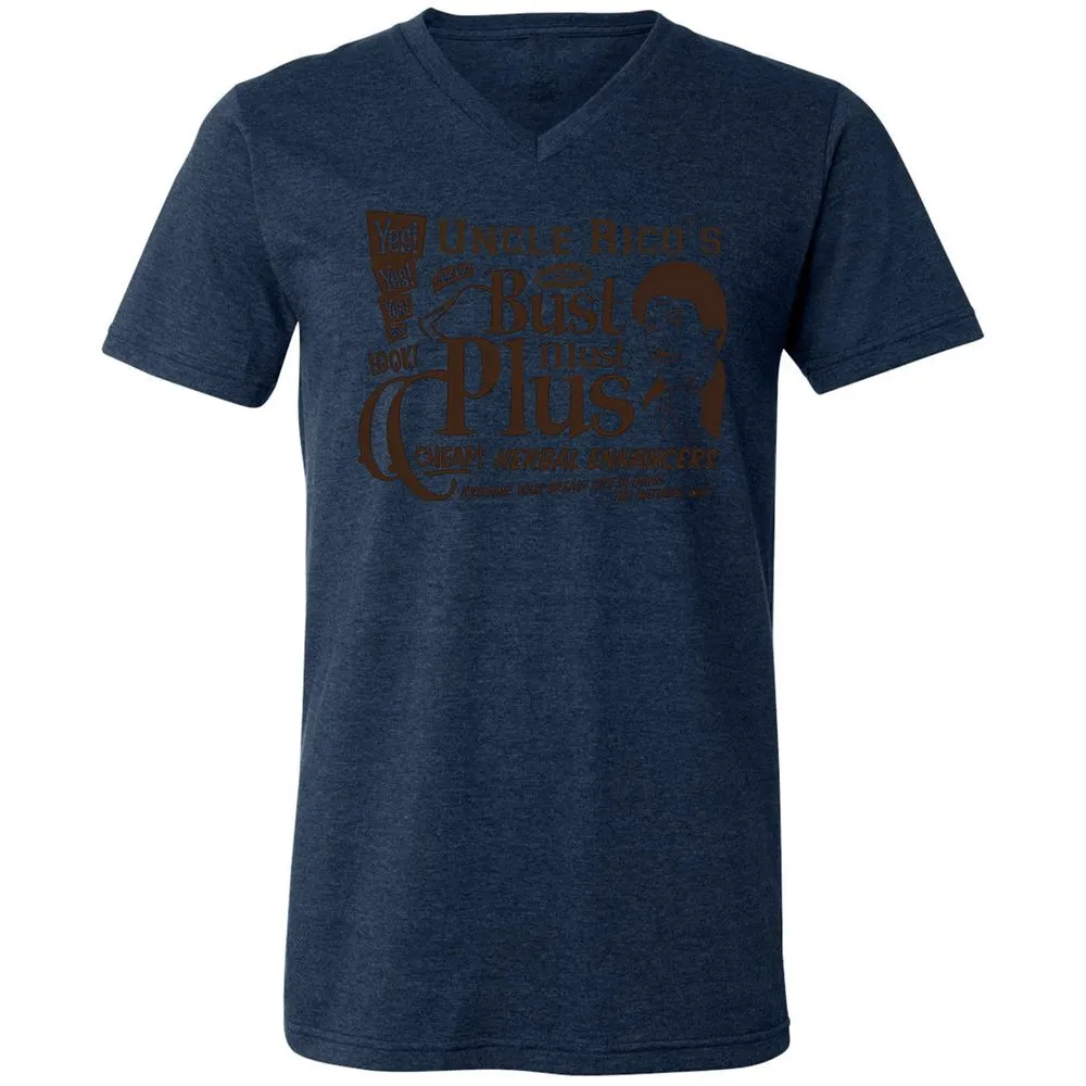 Unisex V-Neck T-Shirt - HGAUQ1ZV - Heather Navy - 15