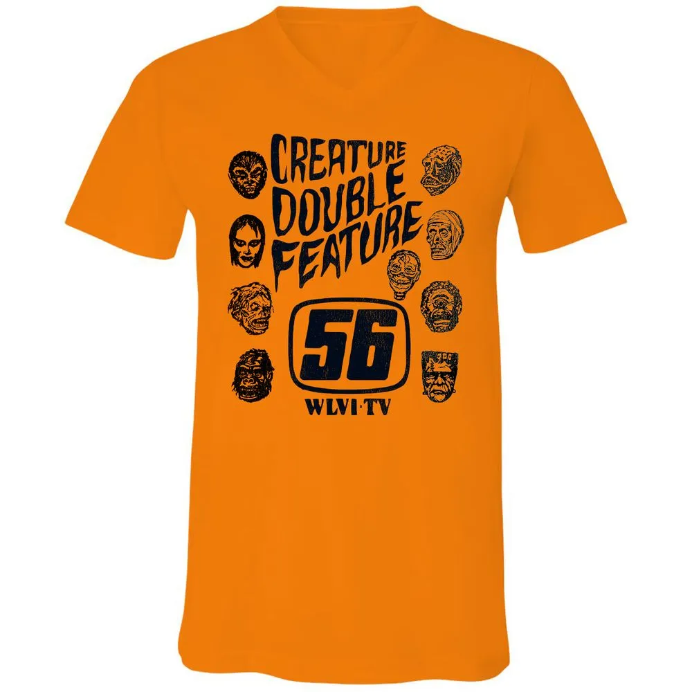 Unisex V-Neck T-Shirt - ZKUNZFPK - Orange - 11
