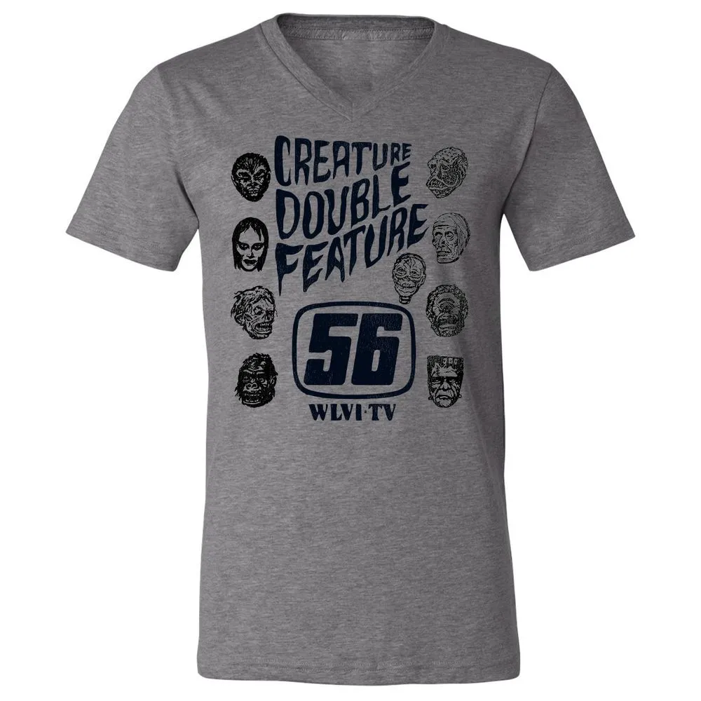 Unisex V-Neck T-Shirt - ZKUNZFPK - Deep Heather - 13