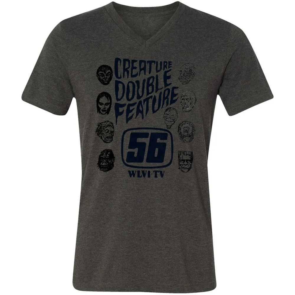 Unisex V-Neck T-Shirt - ZKUNZFPK - Dark Grey Heather - 8