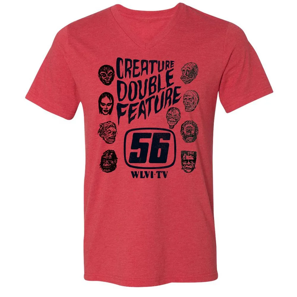 Unisex V-Neck T-Shirt - ZKUNZFPK - Heather Red - 5
