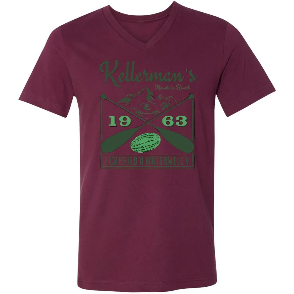 Unisex V-Neck T-Shirt - TAT3ANAT - Maroon - 6