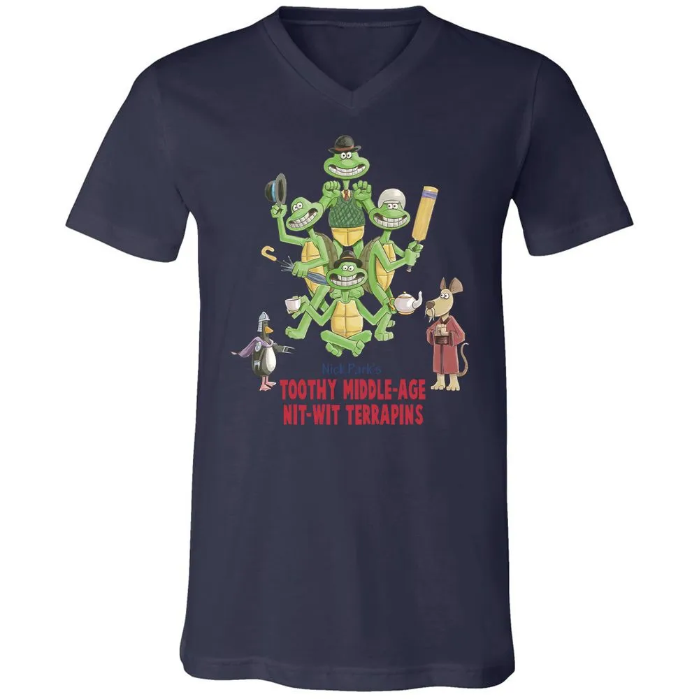 Unisex V-Neck T-Shirt - 3EB1U517 - Navy - 9
