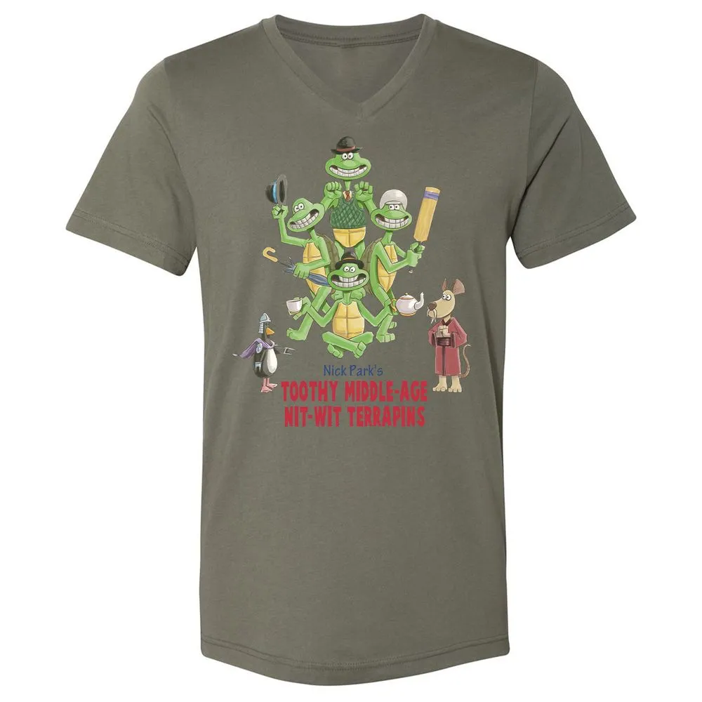 Unisex V-Neck T-Shirt - 3EB1U517 - Military Green - 10