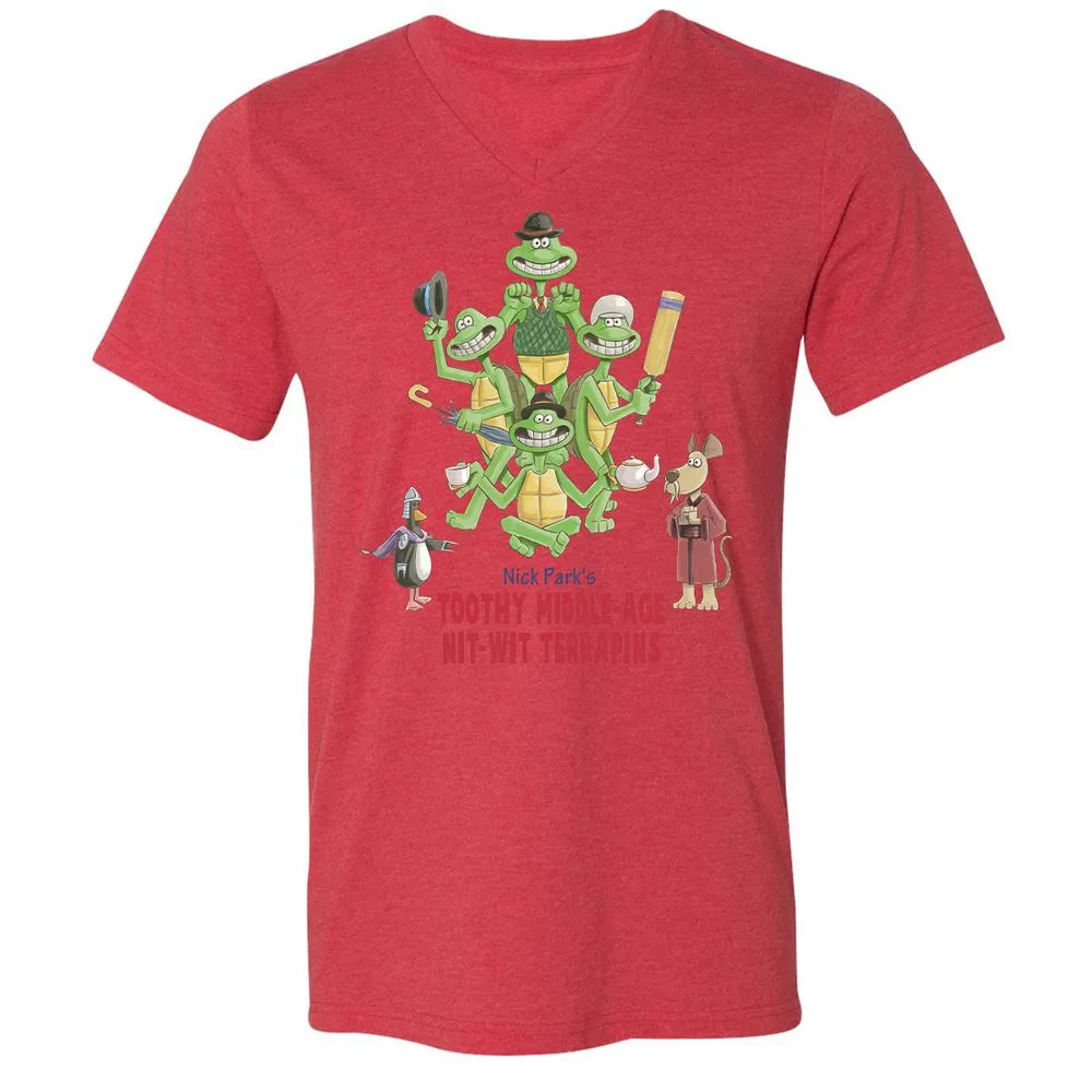 Unisex V-Neck T-Shirt - 3EB1U517 - Heather Red - 5