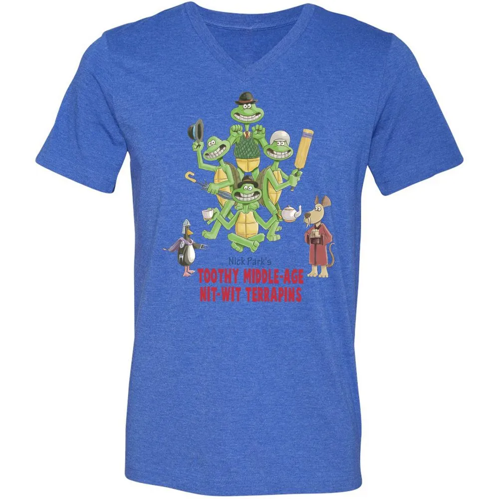 Unisex V-Neck T-Shirt - 3EB1U517 - Heather True Royal - 14