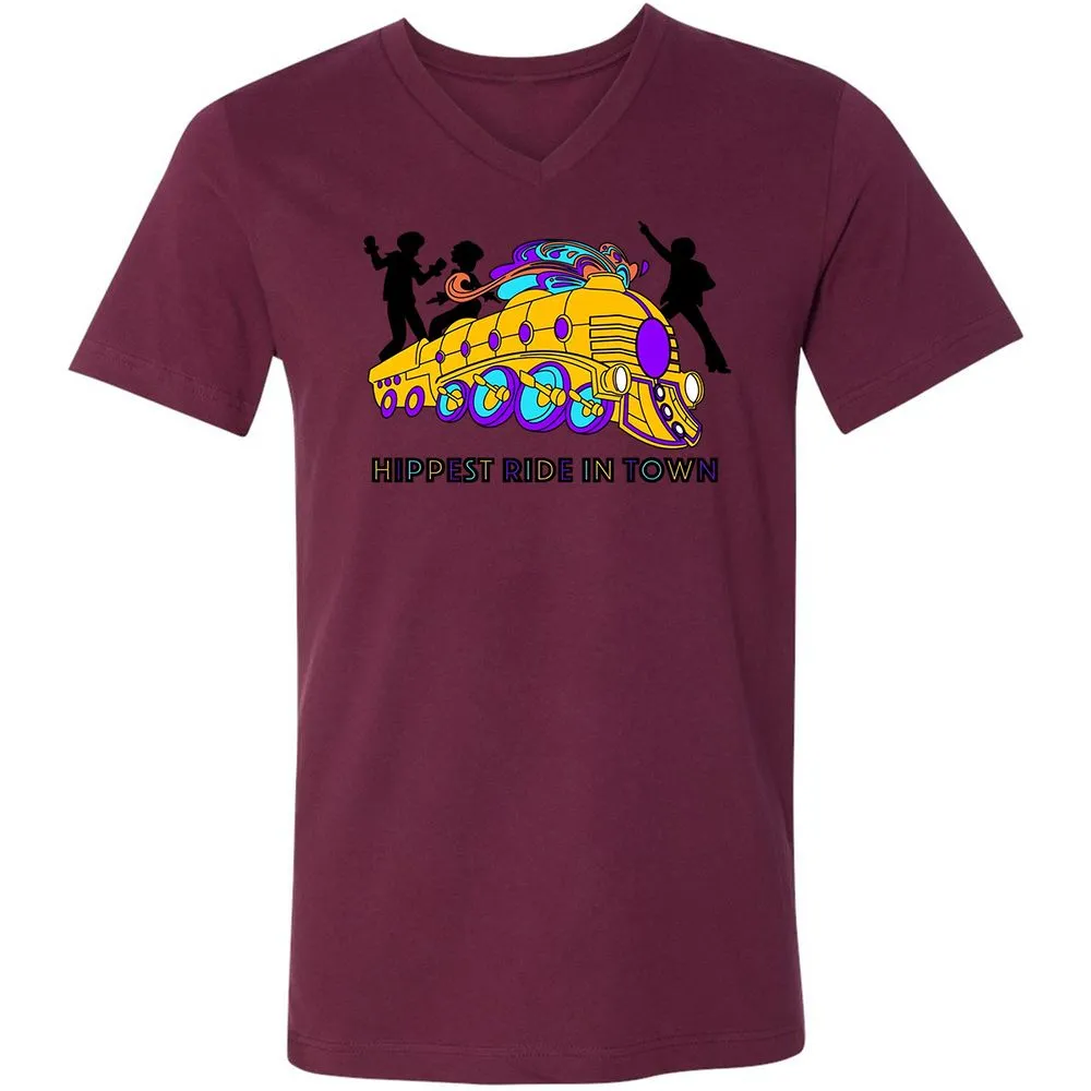 Unisex V-Neck T-Shirt - 1S7VDVJG - Maroon - 6