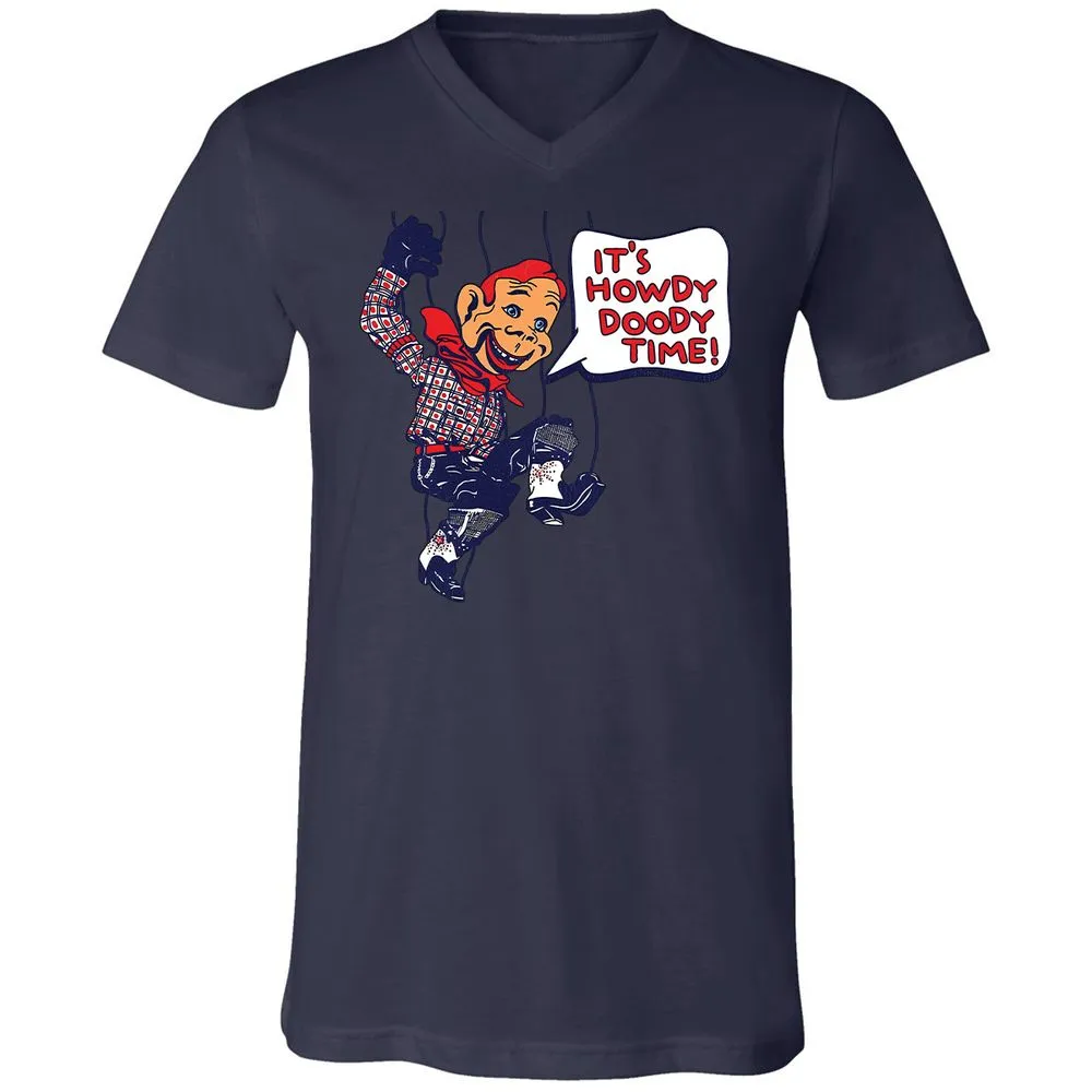 Unisex V-Neck T-Shirt - TXFQE2PB - Navy - 9