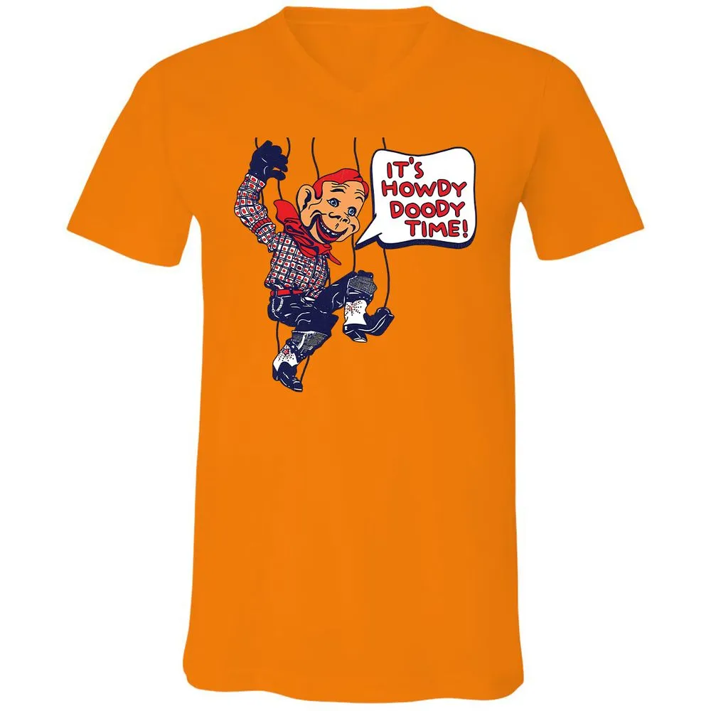 Unisex V-Neck T-Shirt - TXFQE2PB - Orange - 11