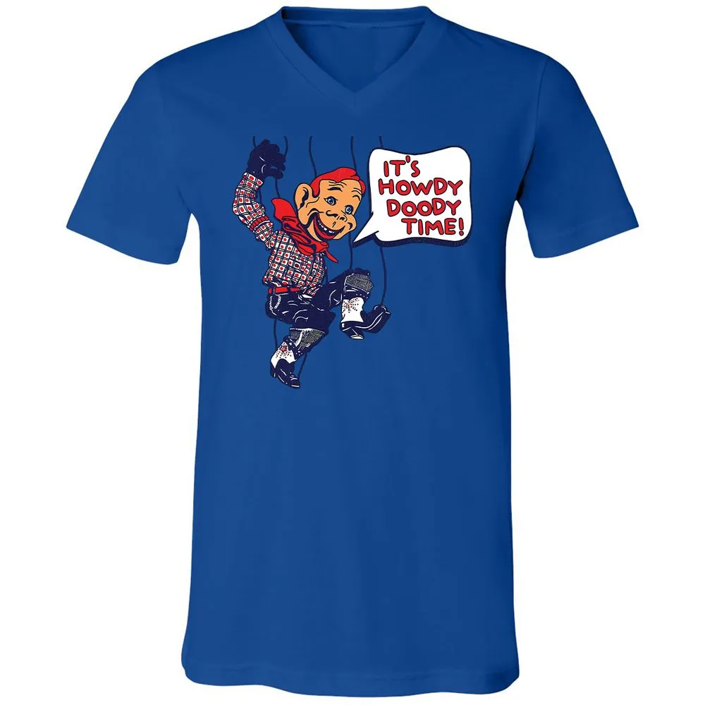 Unisex V-Neck T-Shirt - TXFQE2PB - True Royal - 4
