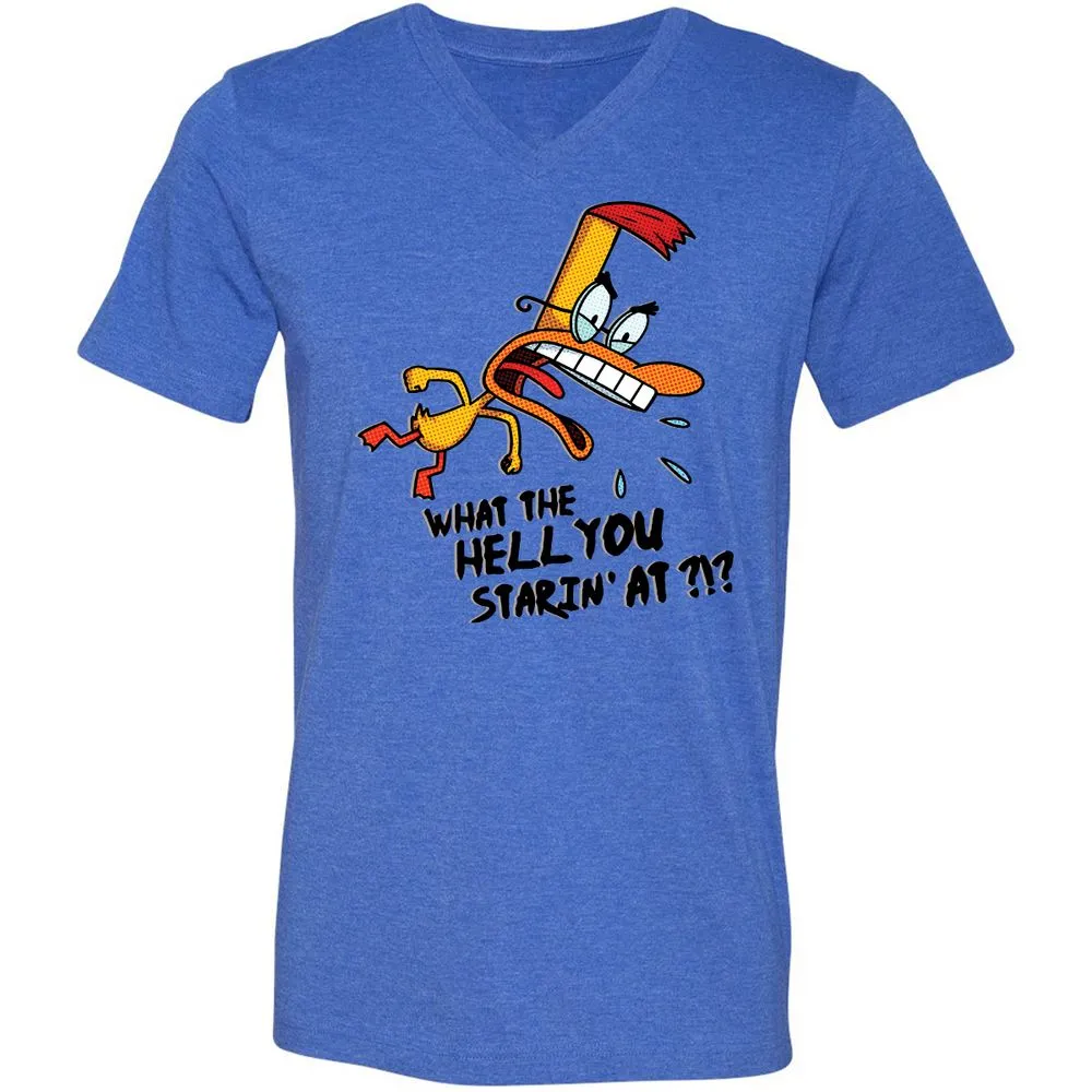 Unisex V-Neck T-Shirt - K6YAS41V - Heather True Royal - 14