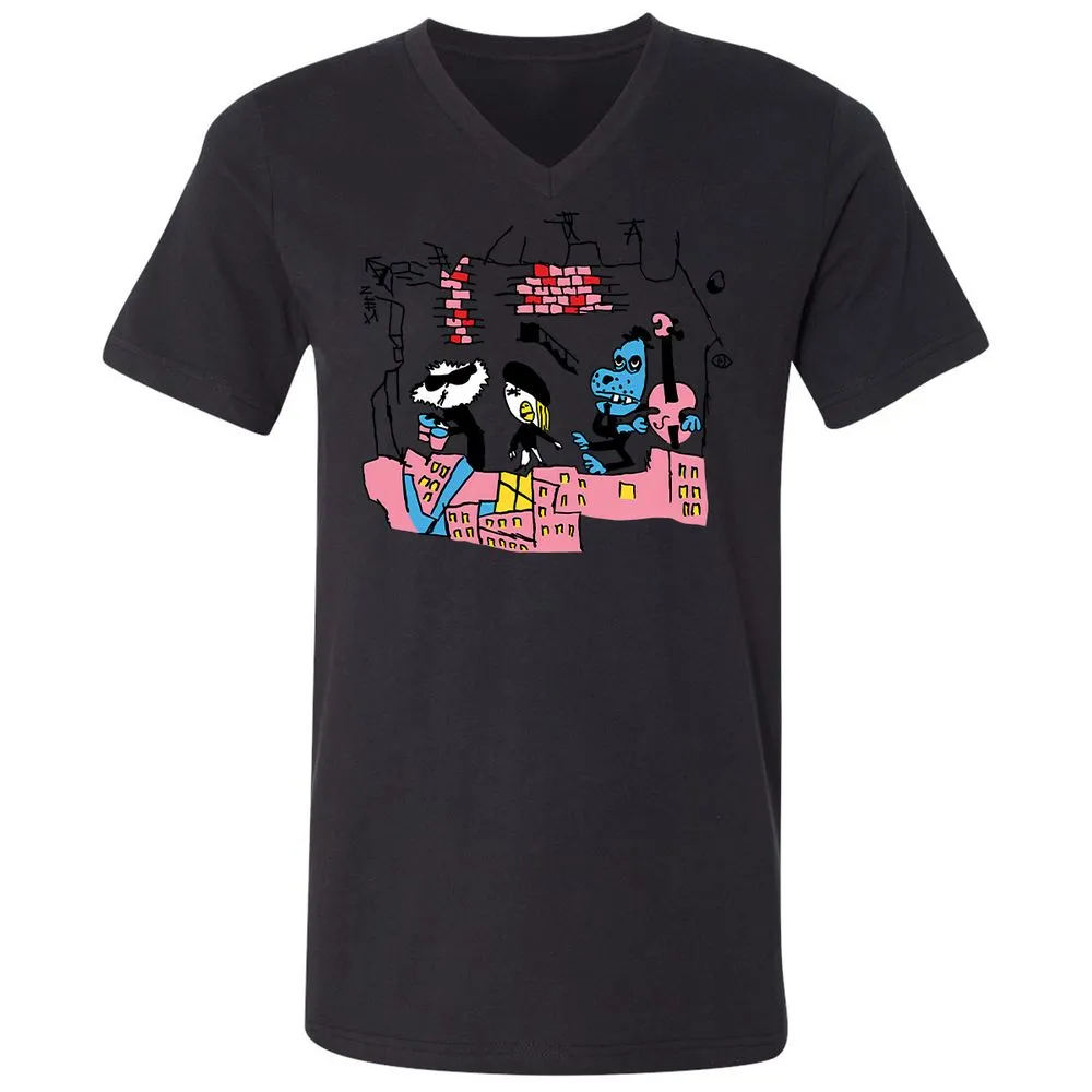 Unisex V-Neck T-Shirt - 33CYGVP8 - Black - 16