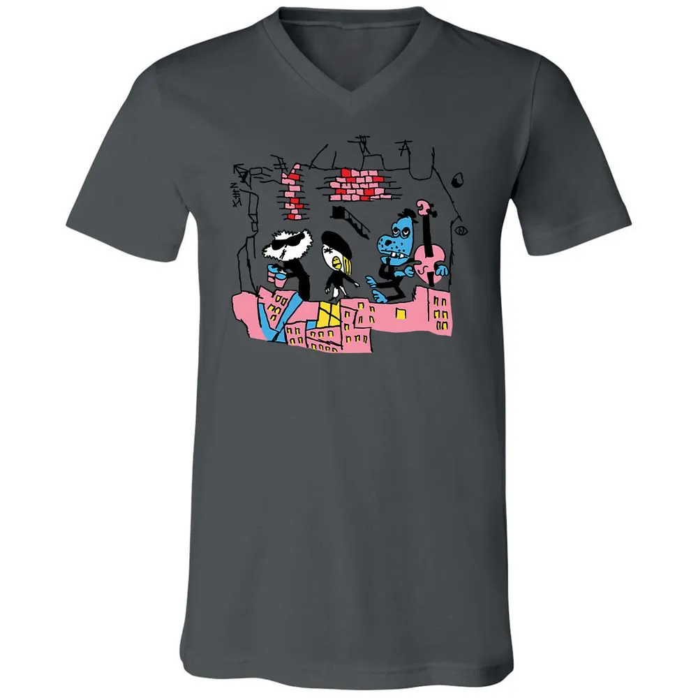 Unisex V-Neck T-Shirt - 33CYGVP8 - Asphalt - 12