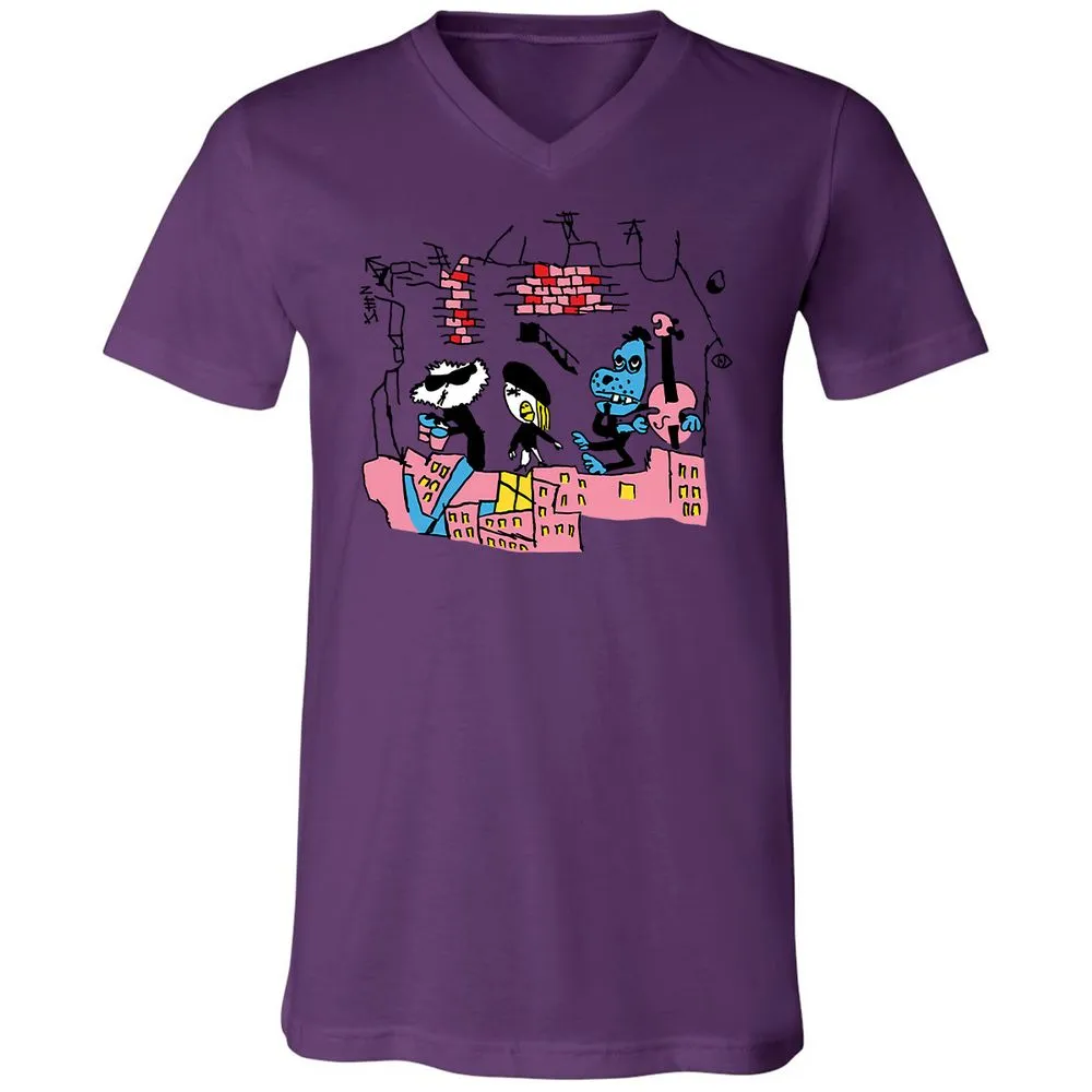 Unisex V-Neck T-Shirt - 33CYGVP8 - Team Purple - 2
