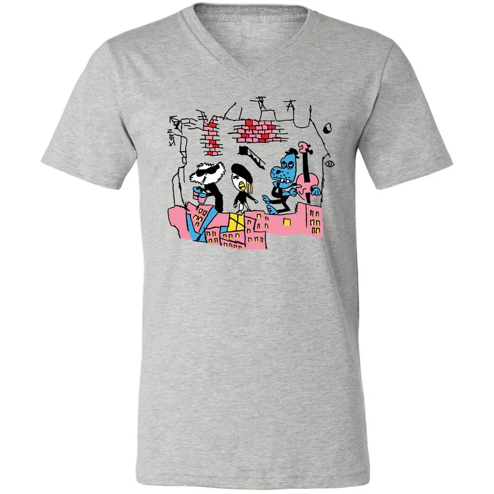 Unisex V-Neck T-Shirt - 33CYGVP8 - Athletic Heather - 7