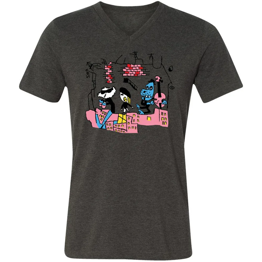 Unisex V-Neck T-Shirt - 33CYGVP8 - Dark Grey Heather - 8