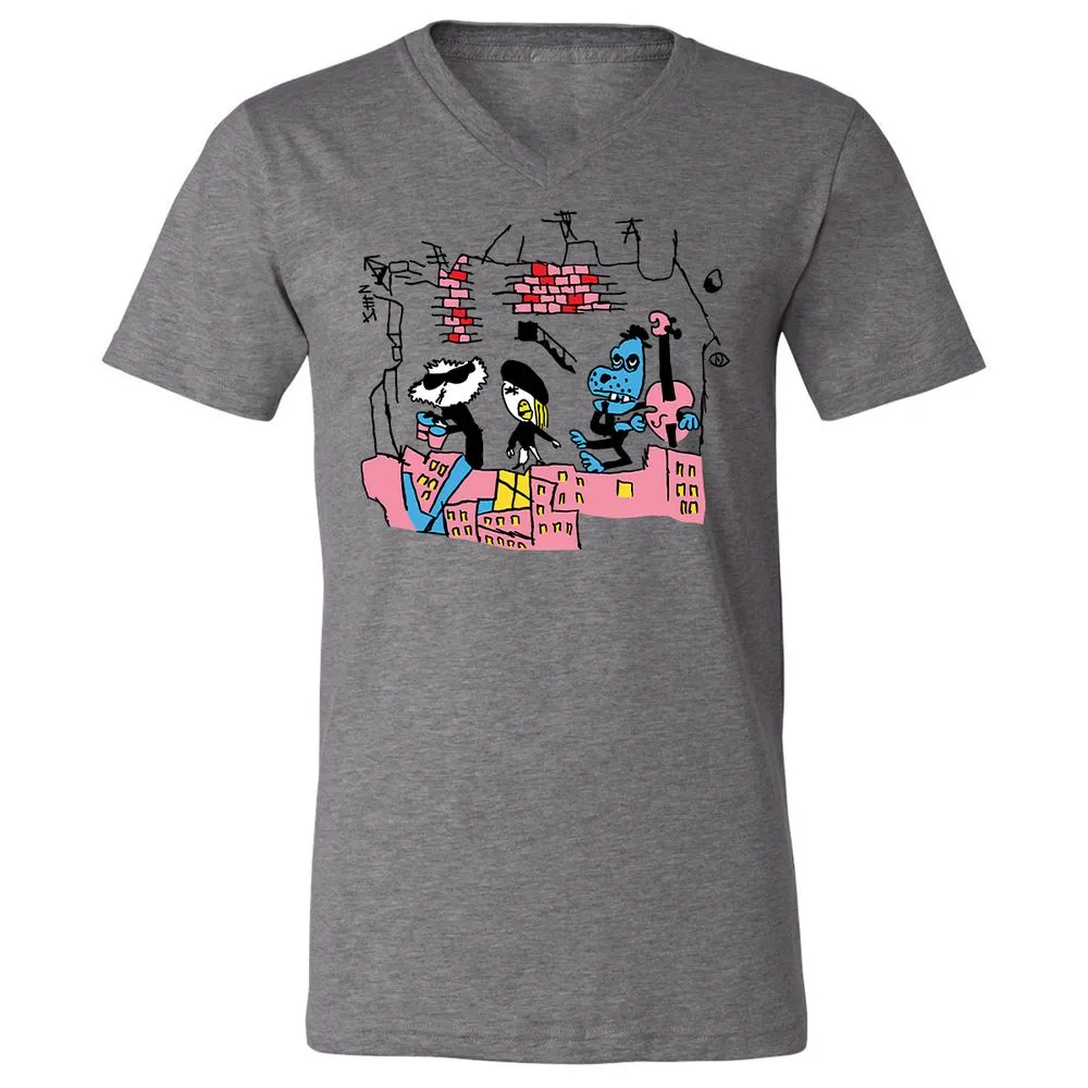 Unisex V-Neck T-Shirt - 33CYGVP8 - Deep Heather - 13