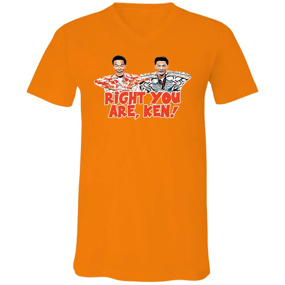 Unisex V-Neck T-Shirt - U2ZJXQJG - Orange - 11