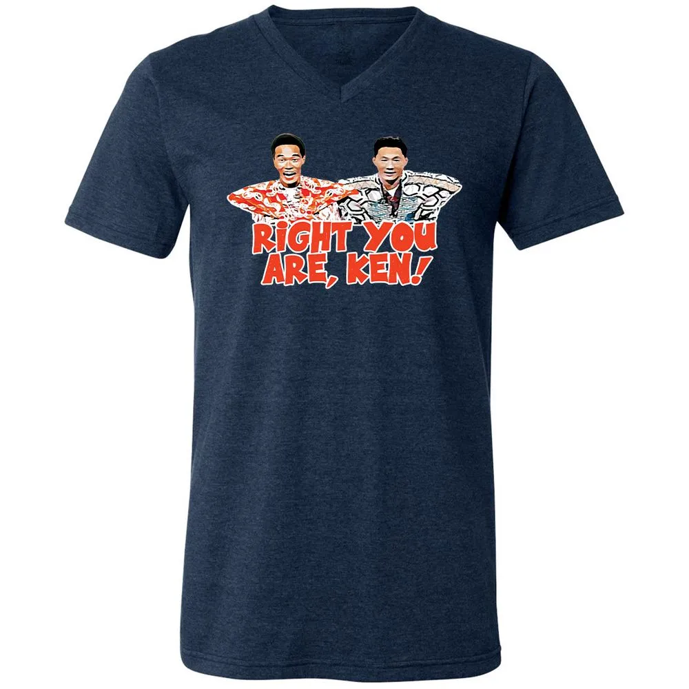 Unisex V-Neck T-Shirt - U2ZJXQJG - Heather Navy - 15
