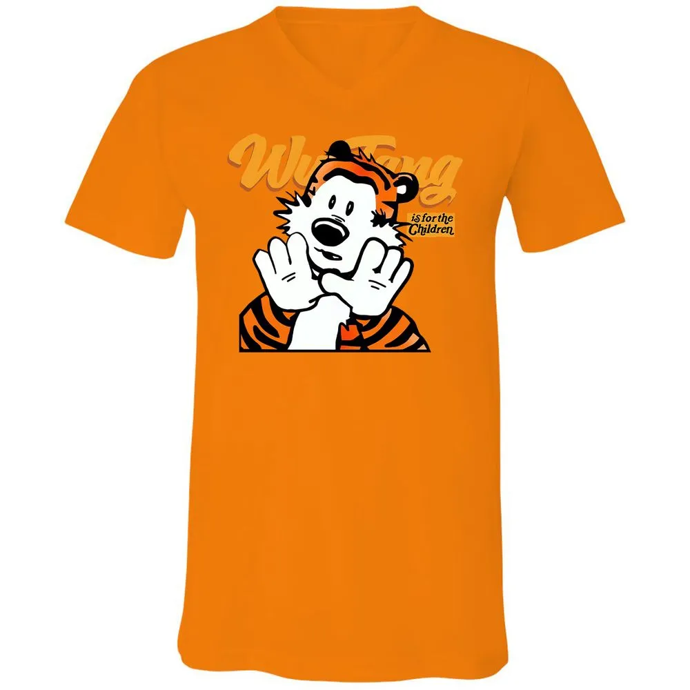 Unisex V-Neck T-Shirt - M7VLWC9B - Orange - 11